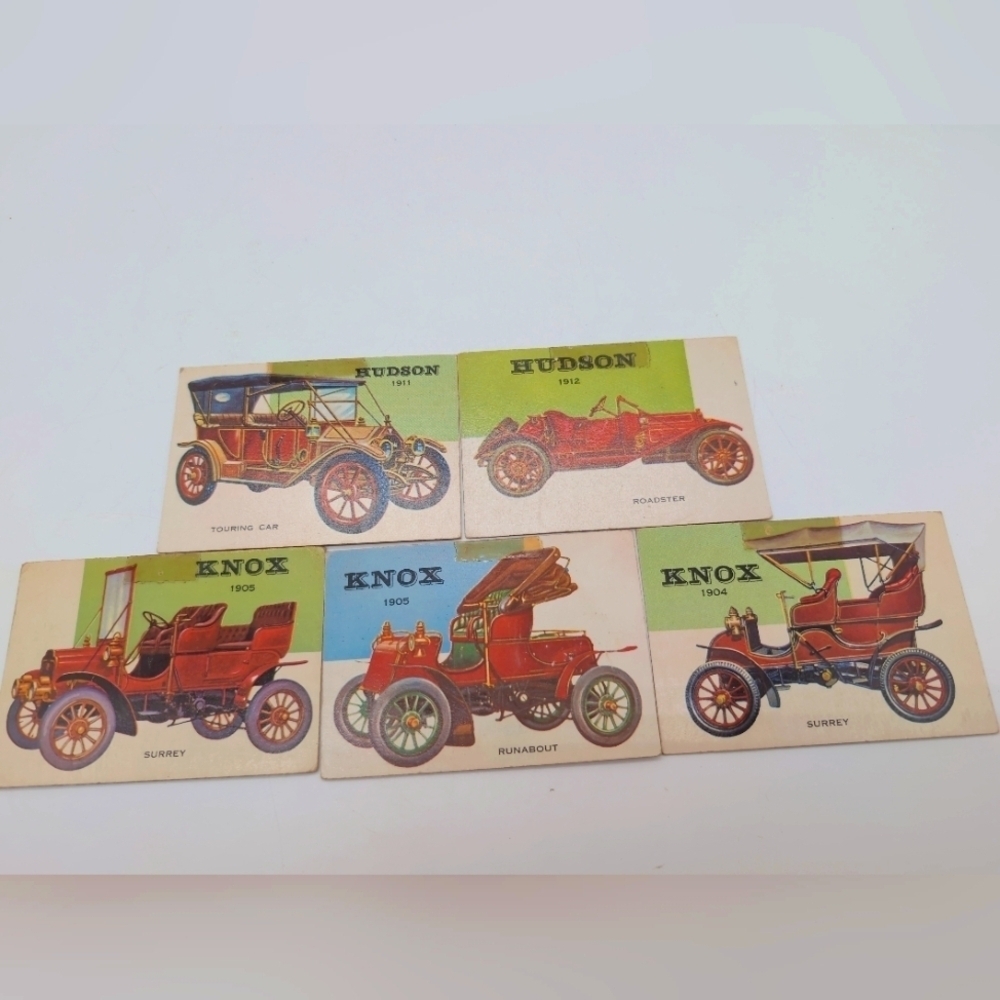 1954 Topps Card Set Of 5 Early 1900s Knox And Hudson Surrey Runabout Touring +